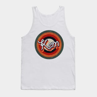 Retro Color Typography Faded Style Kem Tank Top